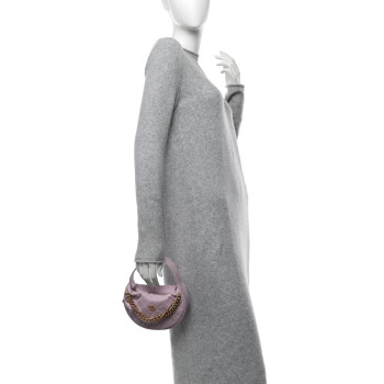 CHANEL Shiny Caviar Quilted Bow Pouch Hobo Light Purple