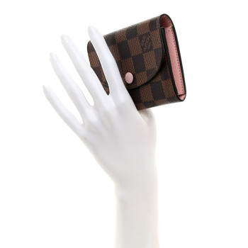 LOUIS VUITTON Damier Ebene Rosalie Coin Purse Rose Ballerine