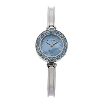 BULGARI Stainless Steel Blue Topaz Blue Mother of Pearl 22mm B.Zero1 Quartz Watch