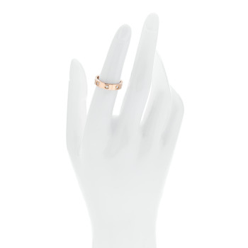 CARTIER 18K Pink Gold 8 Diamond 4mm LOVE Wedding Band Ring 51 5.75