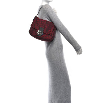 FENDI Zucchino Mama Baguette Red Black