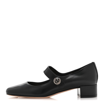 CHRISTIAN DIOR Brushed Calfskin Uniform 30mm Pumps 37 Black
