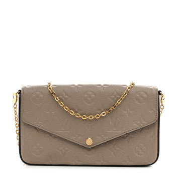 LOUIS VUITTON Empreinte Pochette Felicie Chain Wallet Tourterelle