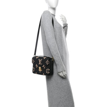 LOUIS VUITTON Empreinte Monogram Giant Pochette Metis Black Beige
