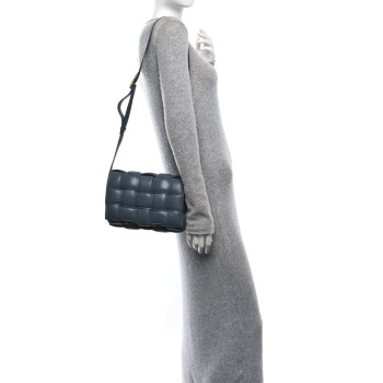 BOTTEGA VENETA Nappa Maxi Intreccio Padded Cassette Crossbody Bag Thunder