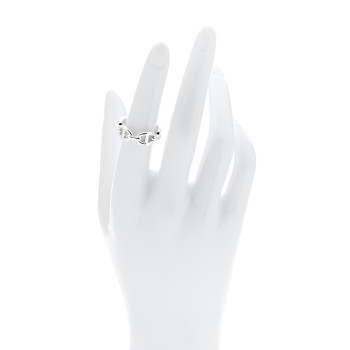 HERMES Sterling Silver PM Chaine d'Ancre Enchainee Band Ring 52 6