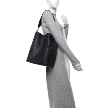 CELINE Soft Grained Calfskin Sangle Bucket Bag Black