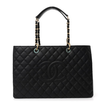 CHANEL Caviar Quilted XL Grand Shopping Tote GST Black