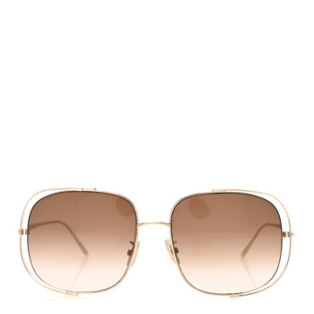 LOEWE Metal Rectangular Sunglasses LW40148U Gold Brown