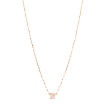 HERMES 18K Rose Gold Diamond Clou d'H Pendant Necklace