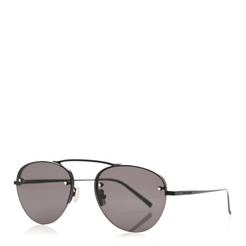 SAINT LAURENT Metal Round Aviator SL 575 Sunglasses Black
