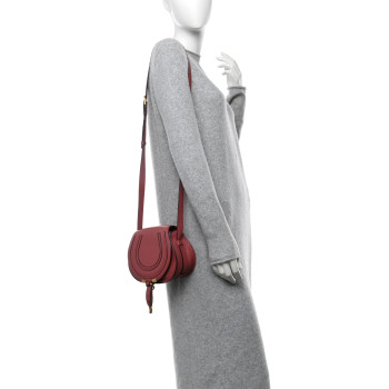 CHLOE Calfskin Mini Marcie Round Crossbody Bag Rusty Pink