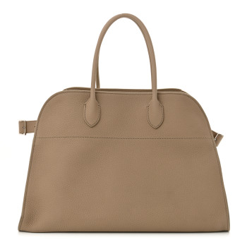THE ROW Matte Grained Calfskin Soft Margaux 15 Dark Taupe