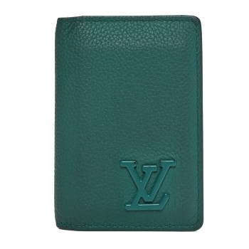 LOUIS VUITTON Grained Calfskin Aerogram Pocket Organizer Evergreen