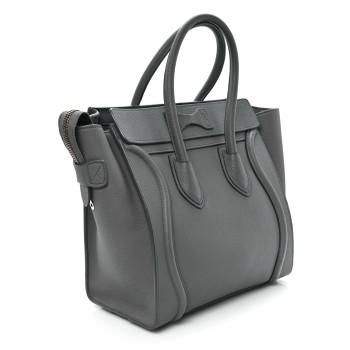 CELINE Baby Drummed Calfskin Micro Luggage Kohl