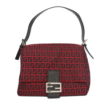 FENDI Zucchino Mama Baguette Red Black