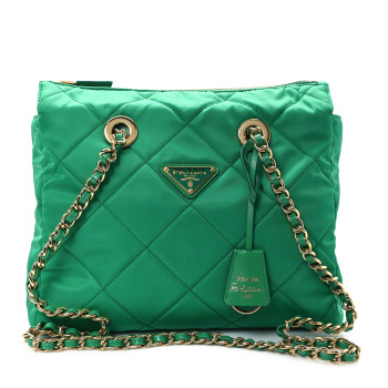 PRADA Re-Nylon Saffiano Stitched Re-Edition 1995 Chaine Shoulder Bag Menta