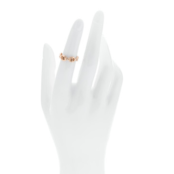 HERMES 18K Rose Gold PM Chaine d'Ancre Enchainee Ring 49 5