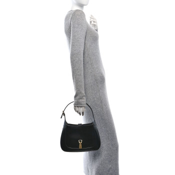 GUCCI Boarded Dyana Lux Calfskin Small Jackie 1961 Hobo Black
