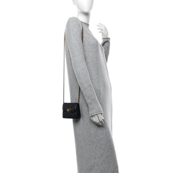 CHANEL Lambskin Plexiglass Quilted Coco Love Clutch With Chain Black