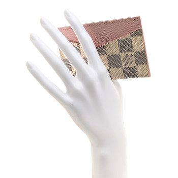 LOUIS VUITTON Damier Azur Daily Card Holder Rose Ballerine