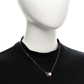 CARTIER 18K Pink Gold Diamond Caresse D'Orchidees Par Cartier Pendant Necklace