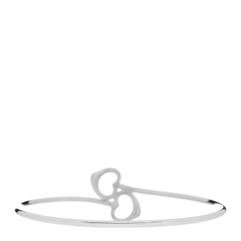 TIFFANY Sterling Silver Elsa Peretti Double Open Heart Bangle Bracelet