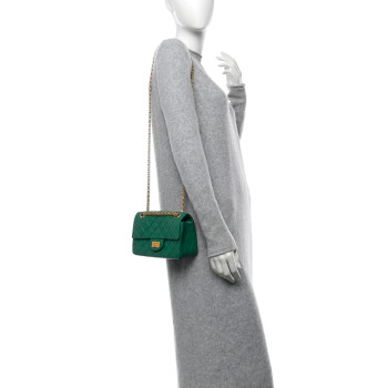 CHANEL Aged Calfskin Quilted 2.55 Reissue Mini Flap Green