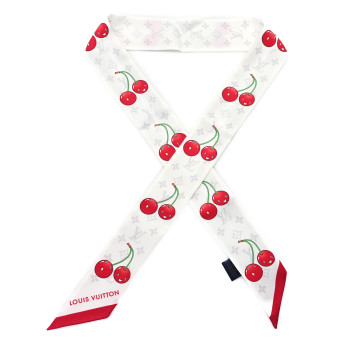 LOUIS VUITTON LV X TM Silk Monogram Cerises Bandeau White