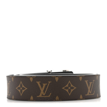 LOUIS VUITTON Calfskin Monogram 40mm LV Initiales Reversible Belt 95 38 Black