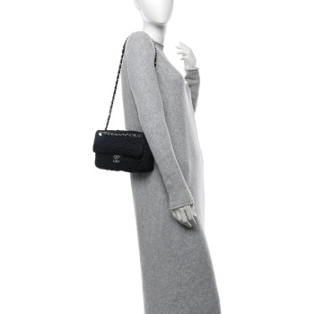 CHANEL Fabric Quilted Le Marais Flap Black