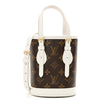 LOUIS VUITTON Monogram LV Match Nano Bucket Bag White