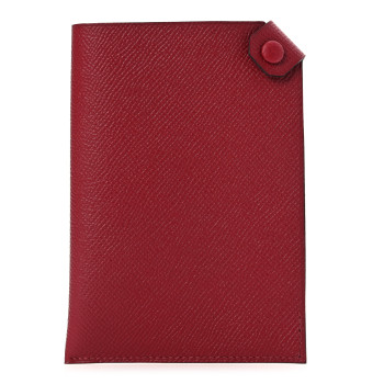 HERMES Epsom Tarmac PM Passport Holder Rouge Grenat