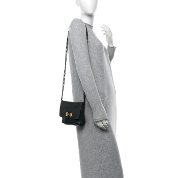 LANVIN Calfskin Mini Happy Edgy Crossbody Green