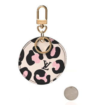 LOUIS VUITTON Monogram Wild At Heart Illustre Bag Charm Key Ring Black