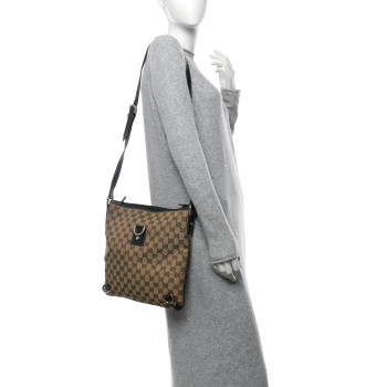 GUCCI Monogram Abbey Messenger Bag Green