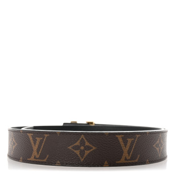 LOUIS VUITTON Calfskin Monogram 30mm LV Initiales Reversible Belt 80 32 Black