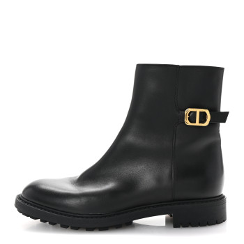 CHRISTIAN DIOR Calfskin 30 Montaigne Ankle Boot 39 Black