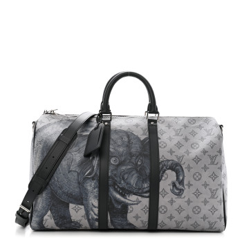 LOUIS VUITTON Savane Monogram Elephant Chapman Keepall Bandouliere 45 Dune