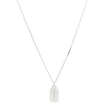 TIFFANY Sterling Silver Diamond Price Tag Pendant Necklace