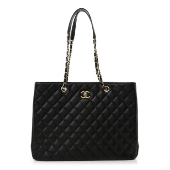 CHANEL Caviar Quilted Large Shopping Tote Black