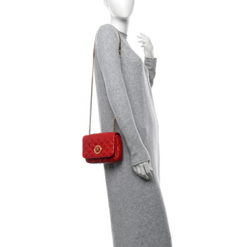 VERSACE Nappa Quilted Small Medusa Chain Crossbody Red