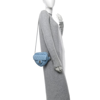 CHANEL Lambskin Quilted CC In Love Heart Bag Light Blue