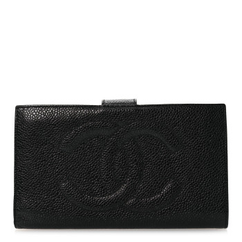 CHANEL Caviar CC Wallet Black