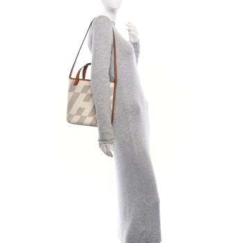 HERMES Swift Toile H Cabas H En Biais 27 Ecru Naturel Gold