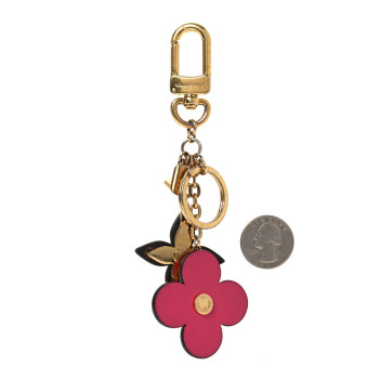 LOUIS VUITTON Monogram Blooming Flowers Bag Charm Key Holder Brown