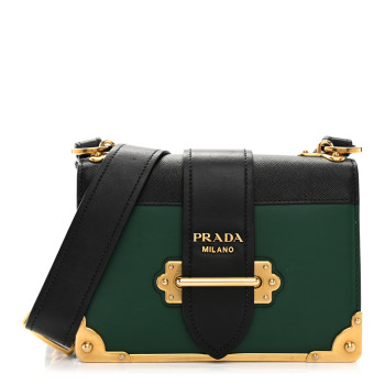 PRADA City Calf Saffiano Cahier Bag Biliardo Black