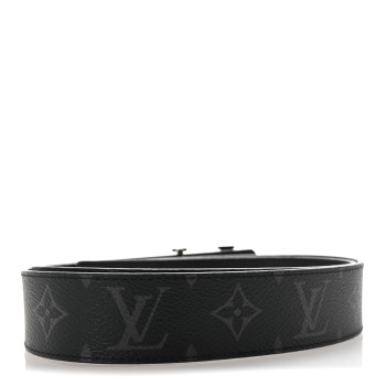 LOUIS VUITTON Calfskin Monogram Eclipse 35mm LV Initiales Reversible Belt 90 36