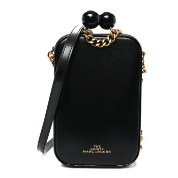 MARC JACOBS Smooth Calfskin The Vanity Crossbody Bag Black