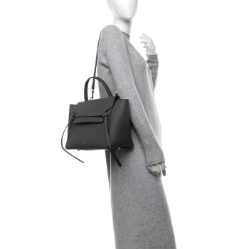 CELINE Grained Calfskin Mini Belt Bag Grey